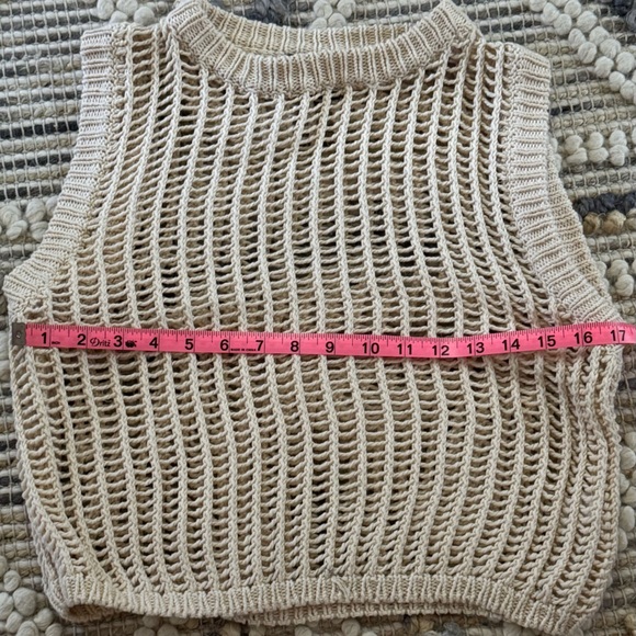 Miou Muse Open Knit Cropped Tank Top - Picture 4 of 5